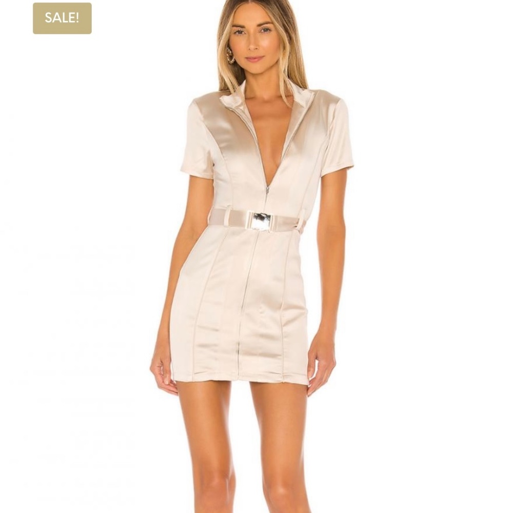 Atlas Mini Dress in Nude Champagne Size small worn once